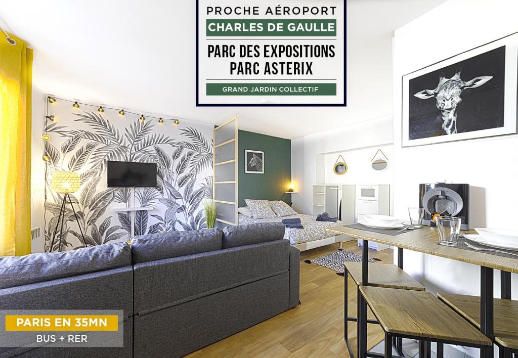 Gonesse Apartment | *Jungle Chic/Aéroport CDG Paris/Parc Asterix/Parc des Expositions/Paris*