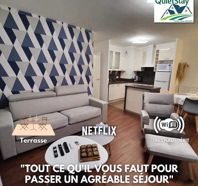 Quartier Atlantis Apartment | QuietStay 20' PARIS, Connected HOME avec Terrasse