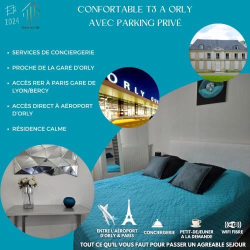 Orly Apartment | Séjour à Orly à 12 minutes d'Orly Airport et de Paris 14ème - AUX REFLETS PASTELS