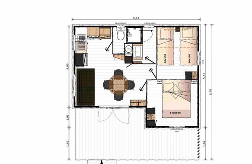 Patornay Ski Chalet | 26 m² Chalet ∙ 2 bedrooms ∙ 4 guests