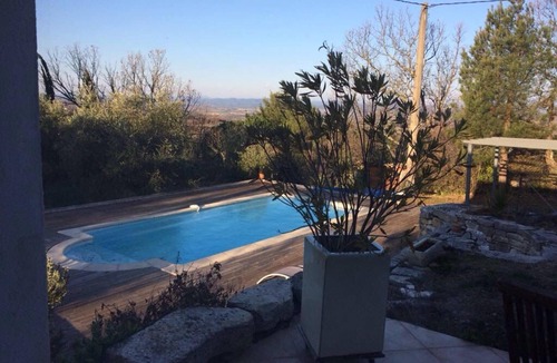 Barjac Cottage | Barjac Villa Pastis - Gîte with swimming pool and view of the Cévennes mountains