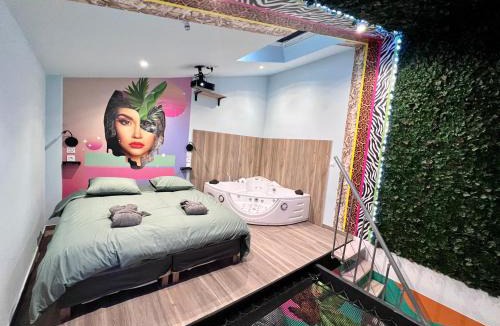 Douai Apartment | Capsule Safari - Jacuzzi - Nintendo Switch - Netflix & Home cinéma - Pouf géant - Filet suspendu