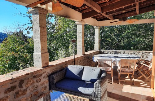 Chassiers House | Comfortable 4* South-Ardèche house, airco sleeping rooms, pool, panoramic view