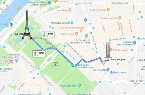 Faubourg Saint-Germain Apartment | Duplex and private patio at Eiffel Tower