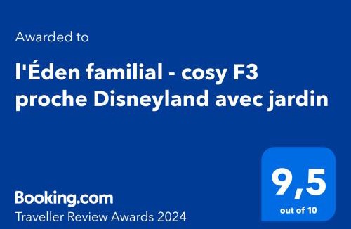 Vaires-sur-Marne Apartment | l'Éden familial - cosy T3 proche Disneyland avec jardin