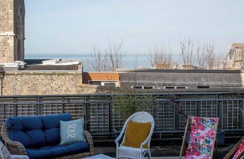 Le Treport House | La Maison Bleue, terraces and panoramic sea view