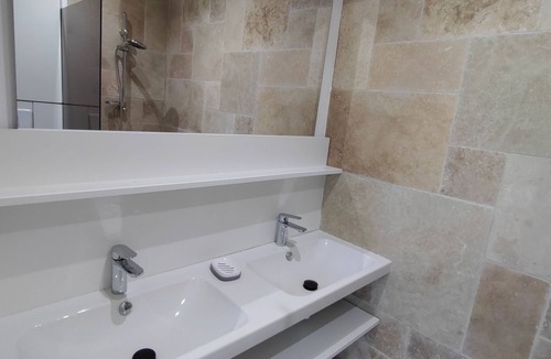 Saint-Andre-Lachamp Apartment | Studio of the Blue House of Ardèche - with access to the pool and the river