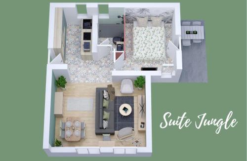 Orbec Apartment | SUITE JUNGLE - JARDIN, NETFLIX et PARKING - Le Manoir aux Pommes