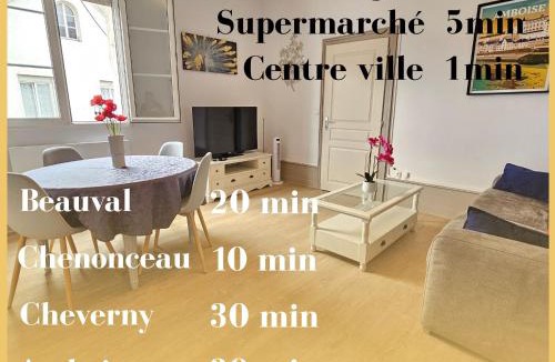 Montrichard Val de Cher Apartment | T2 Ctre ville Fibre Literie Emma