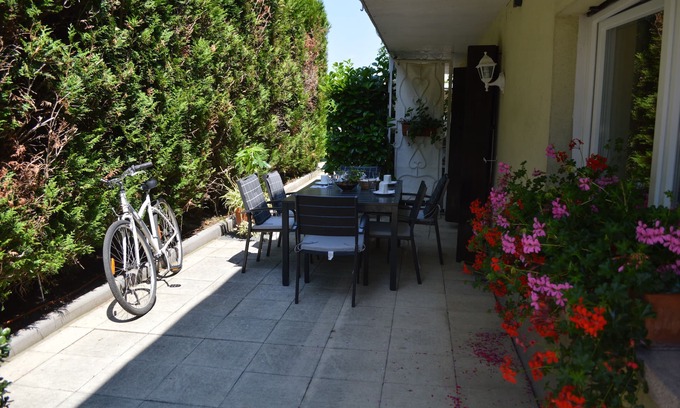 Colmar Apartment | Colmar small garden of the semm 6 to 10 people, parking 4 private cars and iron