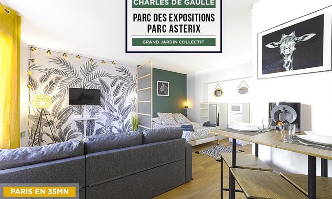 Gonesse Apartment | *Jungle Chic/Aéroport CDG Paris/Parc Asterix/Parc des Expositions/Paris*