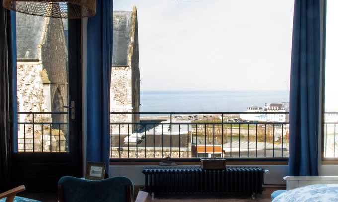 Le Treport House | La Maison Bleue, terraces and panoramic sea view